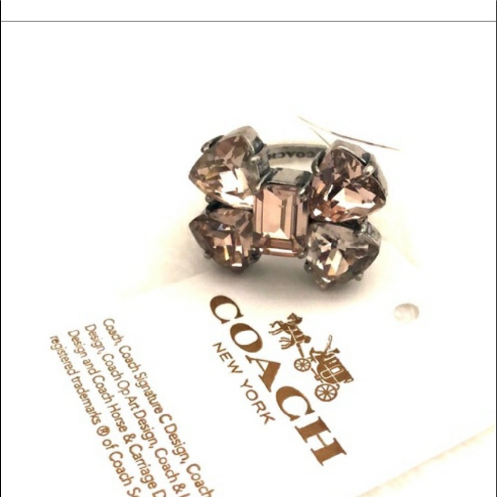 Cute and fun Coach crystal bow ring